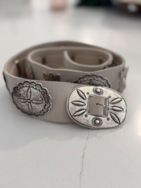 Ralph Lauren Leather Cast Concho Suede Belt